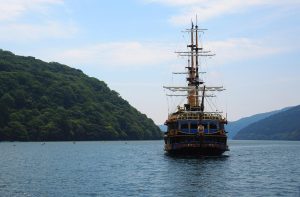 ship, lake, japan, nature, sailboat, hakone, water